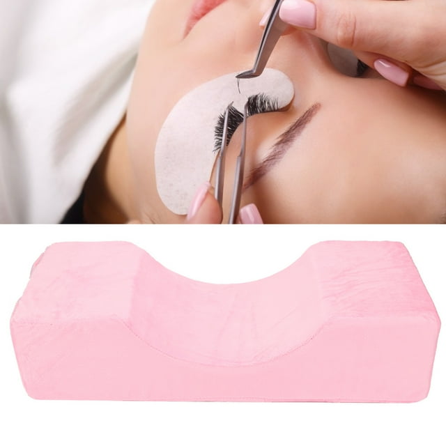 Oreiller Courbé pour Extension de Cils, Oreiller de Salon de Beauté Haute Élasticité, pour Greffage de Cils Usage Professionnel Salon Usage Domestique Rose, Rouge Rose