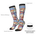 thumbnail image 4 of Honeii Set Of Travel Vintage Print Long Socks,Novelty Design Socks Gift for Men and Women,Crew Socks,Calf Socks, 4 of 6