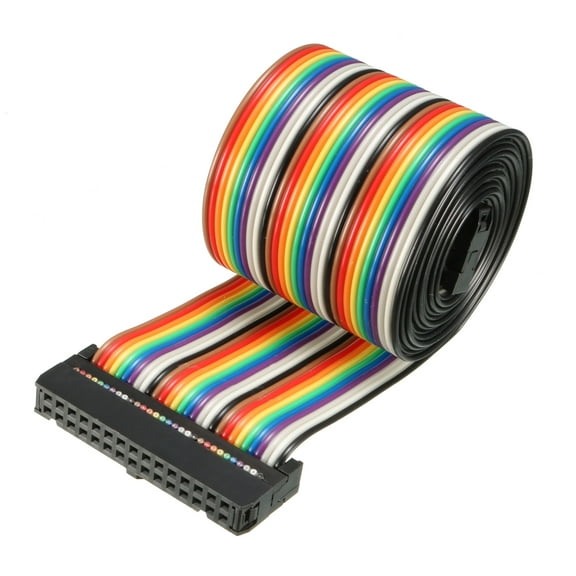 IDC 30P Wire Flat Rainbow Ribbon Cable 128cm 2.54mm Pitch 1pcs