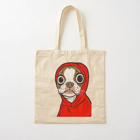 Brown Boston Terrier Hoodie Cotton Tote Bag Canvas Tote Bag  Family Gift For Mother  Her