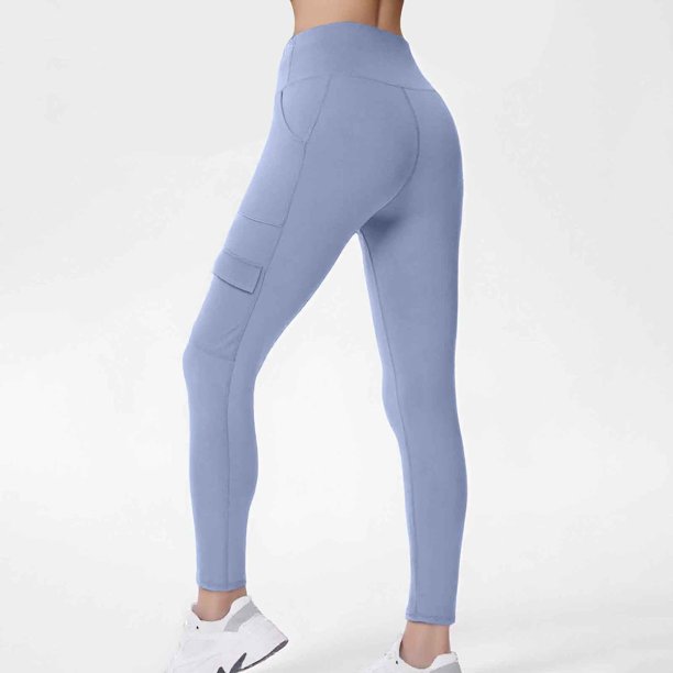 WILLBEST Pantalones de Yoga de Cintura Alta para Mujer con Bolsillos Laterales, Elásticos, para Entrenamiento, Running, Fitness, Deportivos Extra Grande