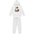thumbnail image 4 of Placlothes Girls Hall-oween Two-Piece Hoodie Jogger Set - White, Non-Spooky Cute Ghost Pumpkin Print, Soft Polyester, Machine-Washable, 2-12Y Kids Matching Outfit,Size 4 T, 4 of 4