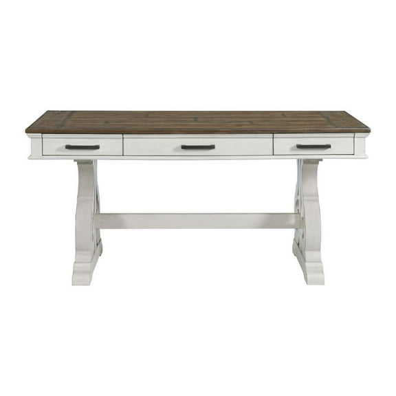 Intercon Furniture Drake Home Office 60" Wood Writing Desk in White/Oak