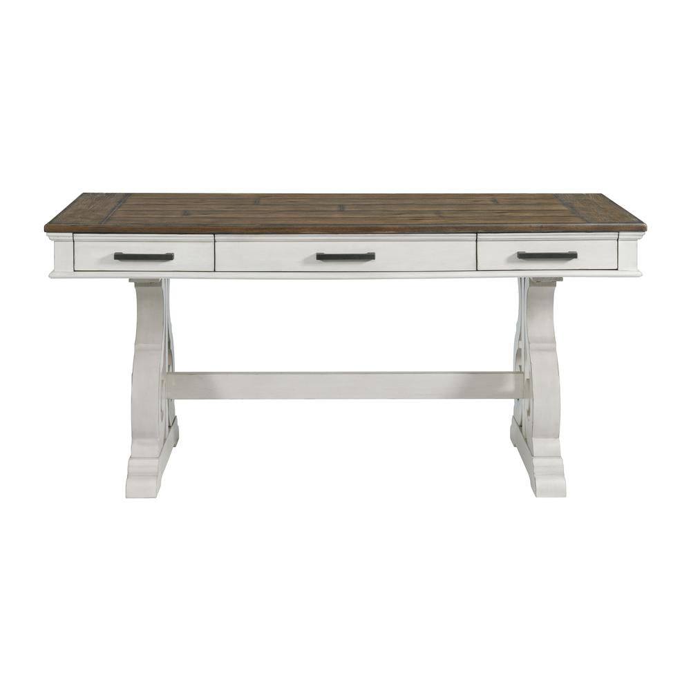 Intercon Furniture Drake Home Office 60" Wood Writing Desk in White/Oak