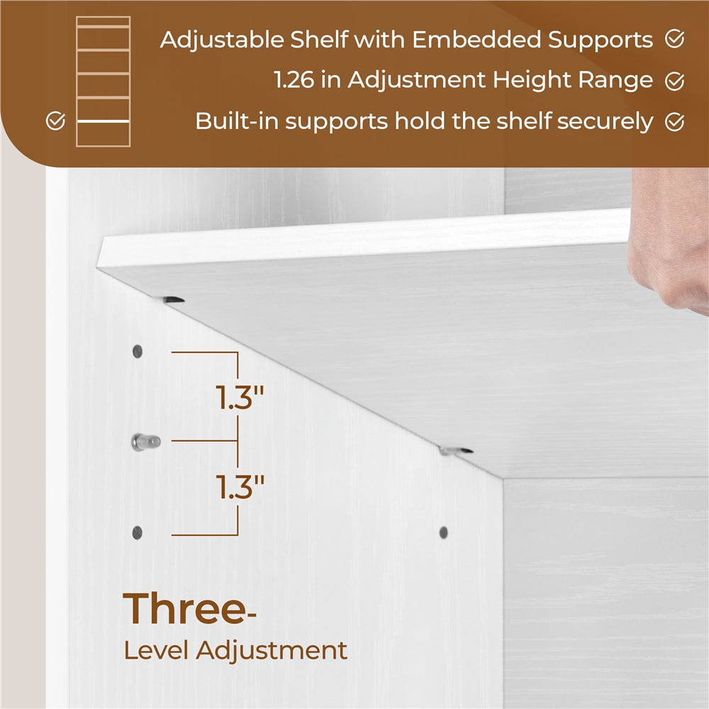 Yaheetech 6-Tier Wooden Bookshelf with Adjustable Open Shelf, White