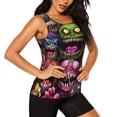 thumbnail image 2 of Fotbe Monstrous Cartoon Characters Blusas Sin Mangas para Mujer – Estilo Casual, Corte Suelto, Slim-Fit, Cuello Redondo Deportivo, Tops de Verano para Gimnasio y Yoga-Large, 2 of 7