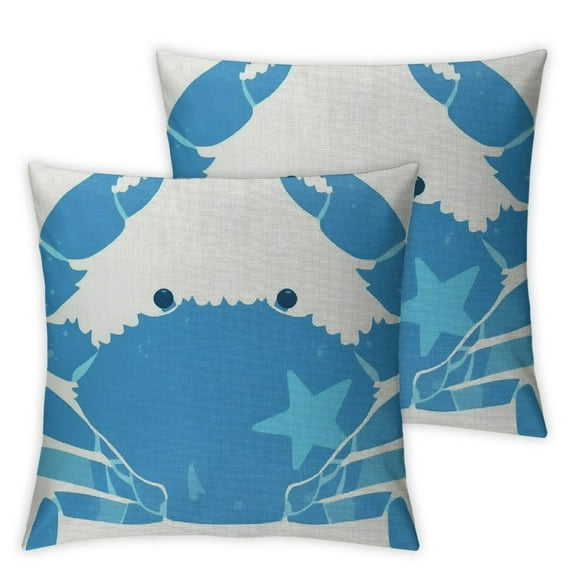 Little Blue Crab Throw Pillow Covers Pillow Cover with Zipper Throw Pillow Cases Double Sided Plush Pillow Covers Decorative Throw Pillows Covers for Couch Living Room Bedroom