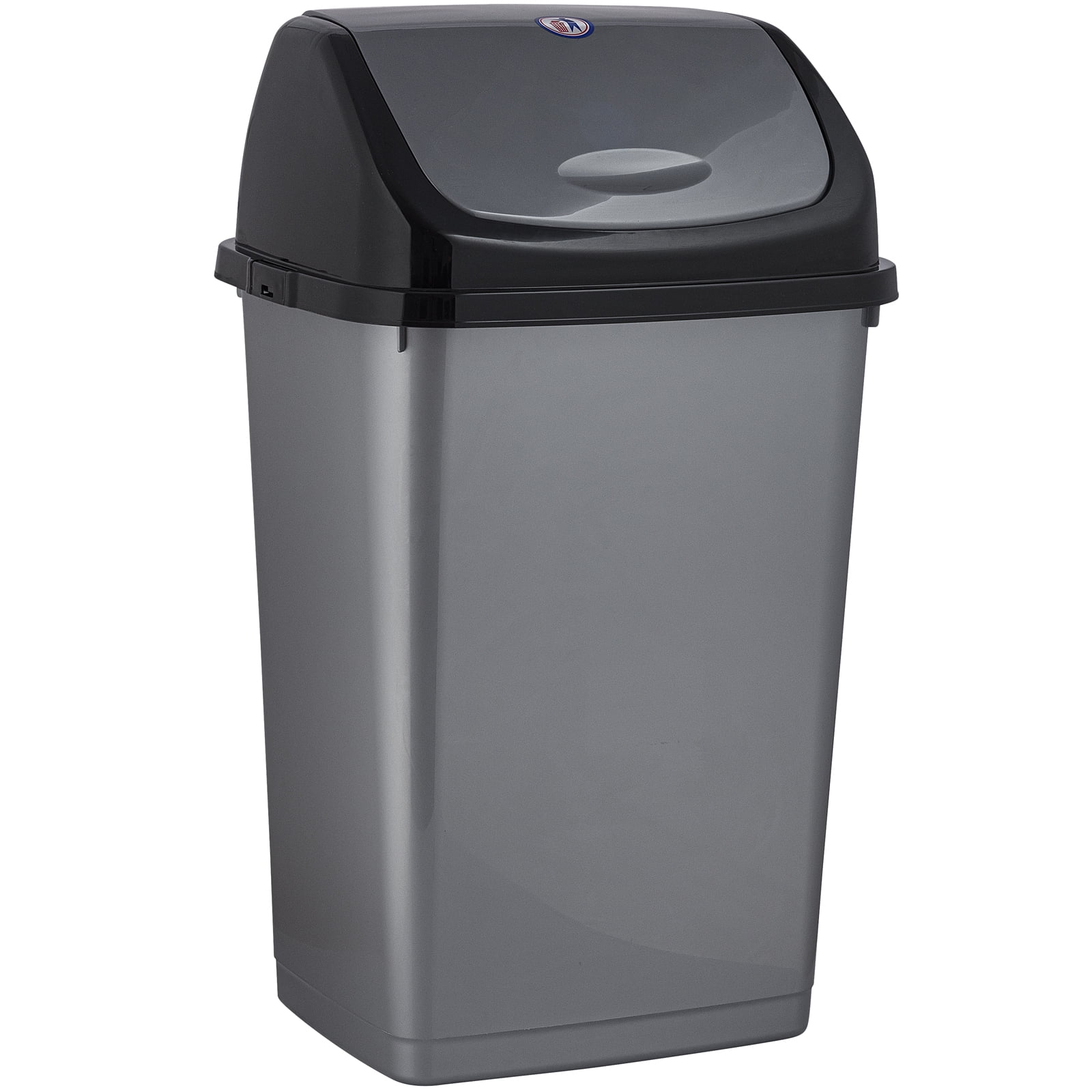 Superio Large Kitchen Trash Can 13 Gallon Grey Swing Top Trash Can with Lid, 52 Qt