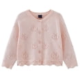 thumbnail image 1 of Girls Knitted Cardigan Long Sleeve Lightweight Pure Button Up Outerwear For School And Casual Wear, 1 of 8