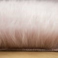 thumbnail image 2 of Fluffy Faux Peacock Fur Area Rug，Soft Decorative Indoor Floor Mat, Rectangle Pink White, 2 x 3 Feet, 2 of 4