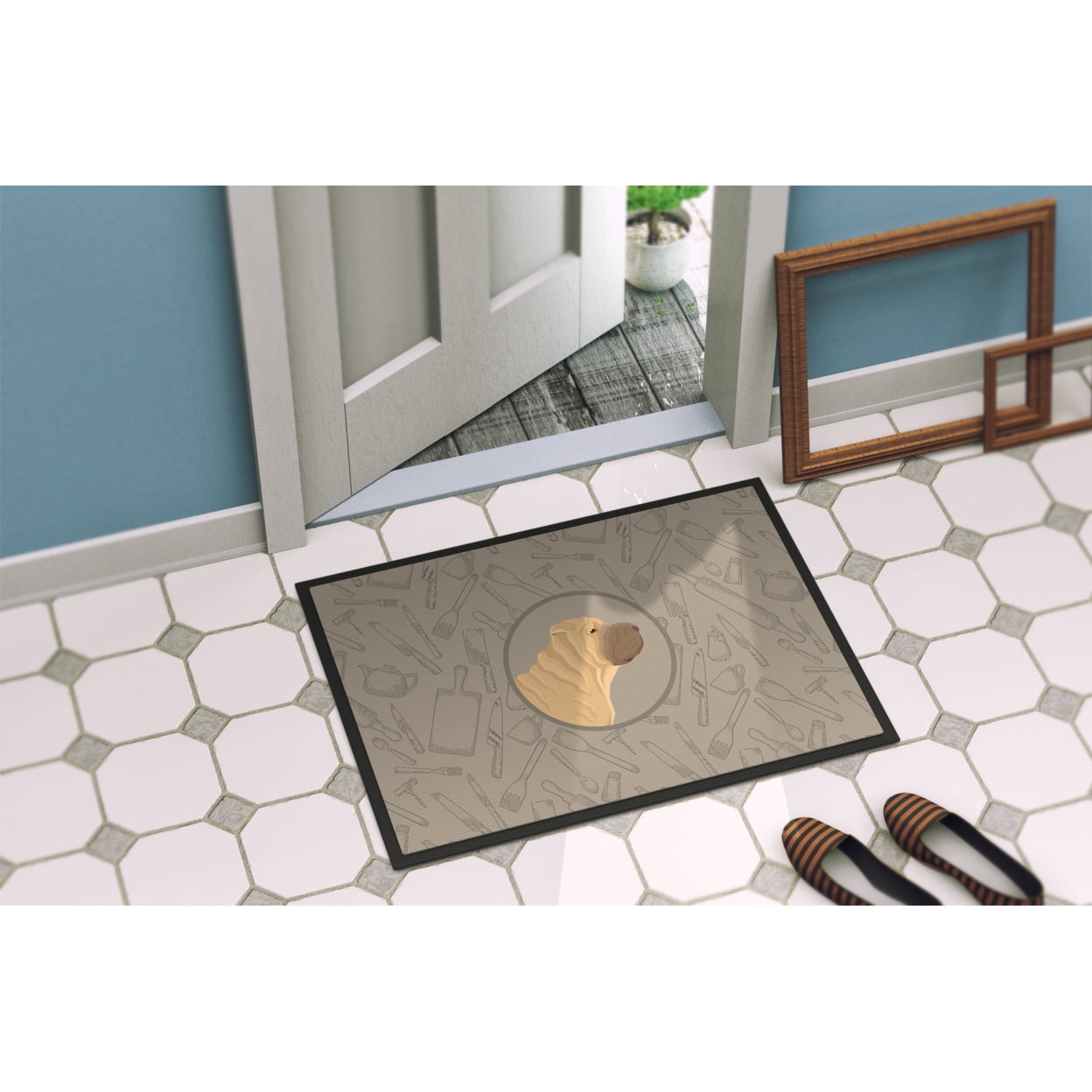 Shar Pei In the Kitchen Door Mat