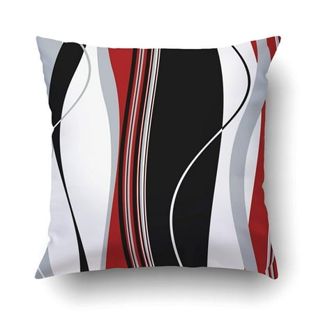 Red And Grey Pillows BPBOP Vertical Wavy Black White Gray And Red Stripes Pillowcase Pillow Cushion Cover 18x18 inches ()