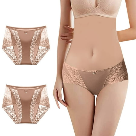 Yuhangmm Women s Panties Womens Large Ice Silk Comfortable Underwear Trackless Mid Rise Solid Underwear For Women Boy Shorts Panties