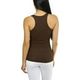 thumbnail image 2 of ToBeInStyle Womens Essential Ribbed Racerback Versatile Layering Cotton Blend Tank Top - Java Brown - 3X, 2 of 5