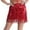 Red, variant on Miqool Sequin Skirt for Women Sparkly Glitter Tassel Sequin Dance Skirt Elastic High Waist Stretchy Bodycon Mini Skirts for Club Night Out Party