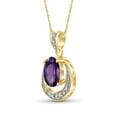 thumbnail image 3 of JewelersClub Silver Necklaces for Women –Silver Necklace for Women 14K Gold Plated Silver – Amethyst Necklace Centerpiece, White Diamond Accents – Hypoallergenic Pendant, 3 of 4