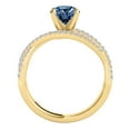 thumbnail image 4 of Mauli Jewels Engagement Rings for Women 1.30 Carat Halo Split Shank Blue Diamond Engagement Ring Crafted 4-prong 14k Solid Yellow Gold, 4 of 7