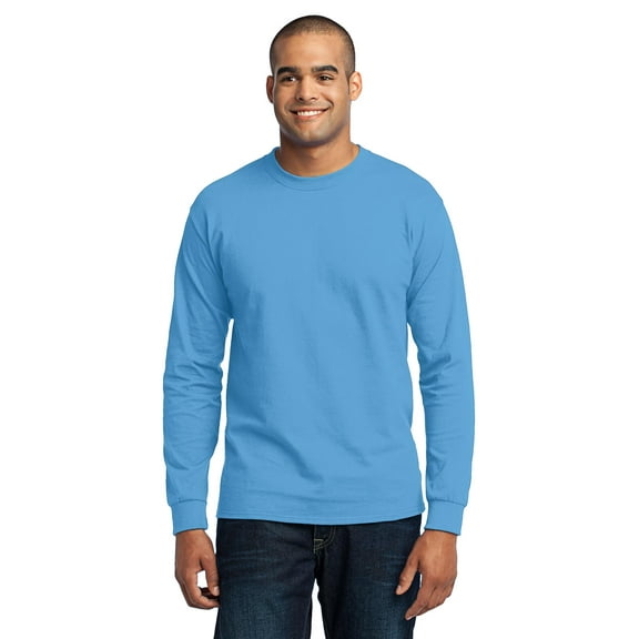 Port & Company Tall Long Sleeve 50/50 Cotton/Poly TShirt (PC55LST) Aquatic Blue, XLT