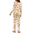 thumbnail image 5 of HELLHERO Thanksgiving Pajama Set for Women Corgi Pumpkin Printed Sleepwear Crewneck Loungewear Maple Leaves Printed Pjs Set for Home, S, 5 of 5