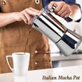 thumbnail image 2 of LAOION Stovetop Espresso Maker, 6Cup 10 oz Moka Pot, Stainless Steel Cuban and Italian Coffee Maker for Cafetera Cubana, Greca De, 2 of 7