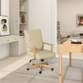 thumbnail image 2 of Pemberly Row High Back Executive Home Office Chair Neutral Cream Beige & Wood, 2 of 10