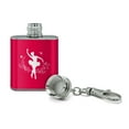 thumbnail image 2 of Ballerina Silhouette with Butterflies Stainless Steel 1oz Mini Flask Key Chain, 2 of 3