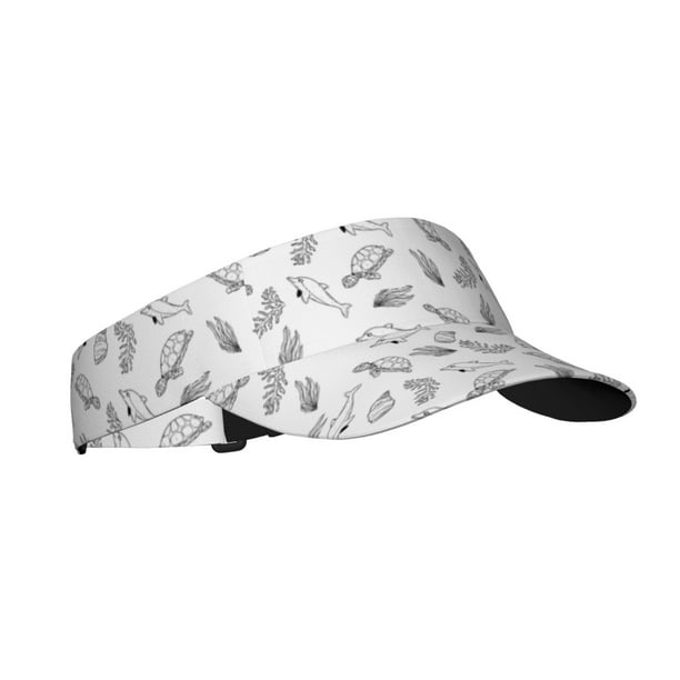 Fotbe Sea Turtle Visera Deportiva con Diseño, Gorra Abierta Ajustable de Algodón para Mujer y Hombre