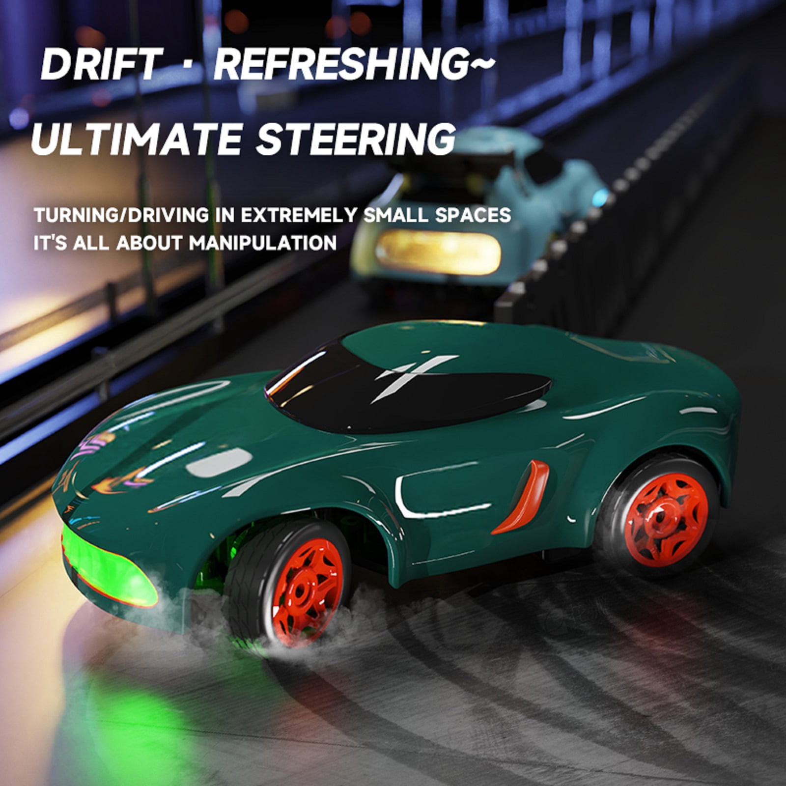 Desktop Drift Car, 2.4GHz Electric Mini Full Proportional Remote Control Car, Rechargeable RC Drift Toy with Instant Acceleration Button