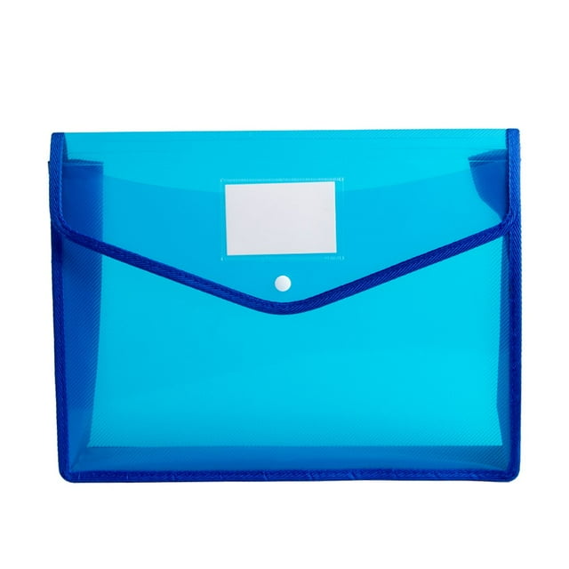 MesaSe Lightweight Plastic Envelopes Clear Document Folders US Letter A4 Size File Envelopes with Label Pocket & Snap Button for Home Work Office Organization
