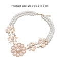 thumbnail image 5 of Limei 1 Pack Double-Layer Flower Pendant Faux Pearl Elegant Chain Necklace, 5 of 7