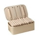 thumbnail image 3 of Estuche organizador de joyas de piel sintética con 12 bolsas de terciopelo. beige, 3 of 9
