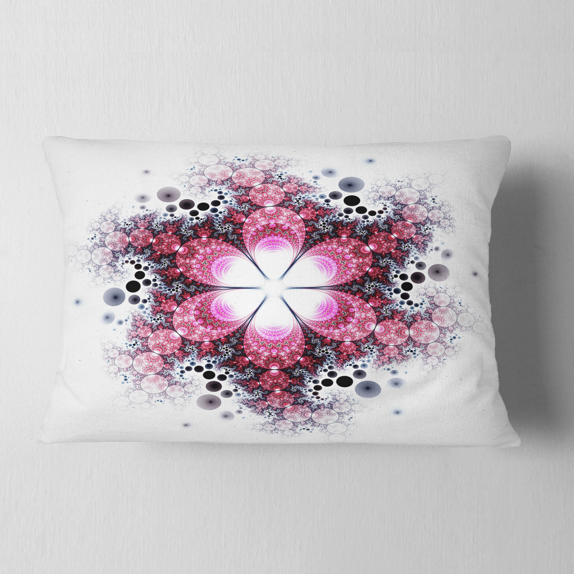 Designart Violet Fractal Flower Pattern - Abstract Throw Pillow - 12x20