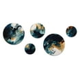thumbnail image 2 of Designart "Marble Liquid Ink Blue and White I" Abstract Marble Metal Wall Art Set of 5 Piece, 2 of 5