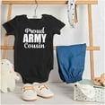 thumbnail image 3 of Proud Army Cousin Military Family Romper Boys or Girls Infant Baby Brisco Brands NB, 3 of 6