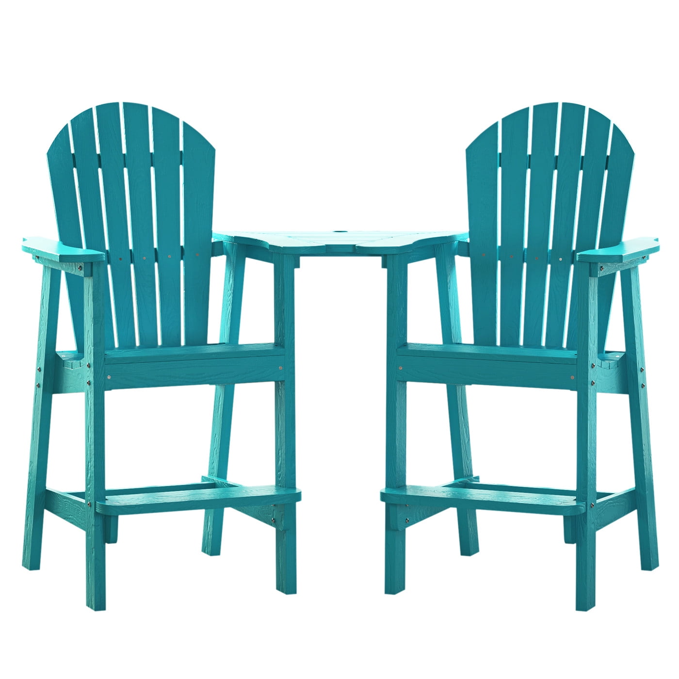 Musser Outdoor Adirondack Chair Set Of 2 Wooden Patio Chair Lounge Chair Cyan