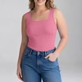 thumbnail image 2 of Stichou Women's Tank Tops Summer Square Neck Workout Cropped Ribbed Spring Camisole Sleeveless Clothes Pink S, 2 of 5