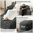 thumbnail image 6 of 67'' Oversized Chaise Lounge Chair, Cloud Plush Corduroy Sofa Bed for Living Room, Modern Deep Seat Sleeper Couch with Back Cushion, No Assembly Required, (Charcoal), 6 of 15