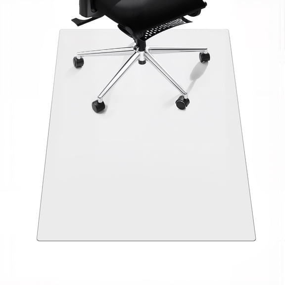 Heavy-Duty Clear Office Chair Mat for Carpet, PET Floor Protector for Rolling Desk Chairs, Non-Slip Easy Glide, Flat Shipped,Square