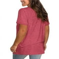 thumbnail image 2 of Womens Summer Short Sleeve V Neck T Shirts Casual Plus Size Tee, 2 of 3