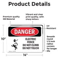 thumbnail image 2 of (2 Pack) Electric Fence Do Not Climb OSHA Danger Sign 14 Inch X 10 Inch Vinyl Label Decal Sticker Weather Resistant, UV Protected for Workplace, Business, and Construction Site, Made in, 2 of 7