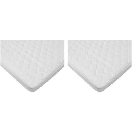Bassinet Mattress Pad Waterproof Your Choice TL Care Quilted Fitted Waterproof Fitted Bassinet Mattress Pad Cover, 2 Pack Value Bundle ()
