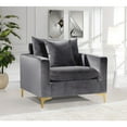 thumbnail image 7 of Meridian Furniture Naomi Velvet Accent Chair in Gray, 7 of 7