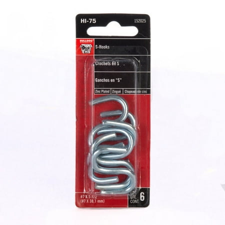 Bulldog S-Hooks, 1.5", 6pc - Walmart.com Bulldog S-Hooks, 1.5", 6pc - Walmart.com