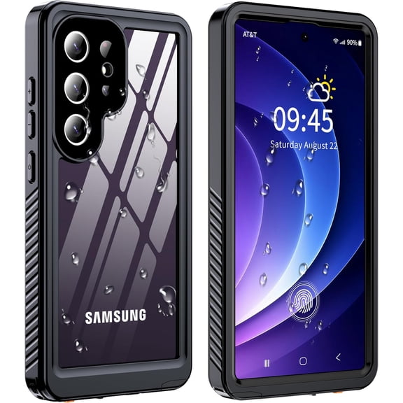 for Samsung Galaxy S25 Ultra Case Waterproof,IP68 Waterproof Dustproof Case with Built-in Screen Protector, Full Body Protective Phone Cover for Galaxy S25 Ultra 6.9 Inch, Black/Clear