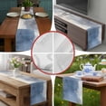 thumbnail image 5 of Burlap Table Runner 36 Inches Long,Abstract Blue White Color Block Non-Slip Kitchen Table Runners for Dining Room Everyday Use Party Table Decorations Retro Oil Painting, 5 of 9