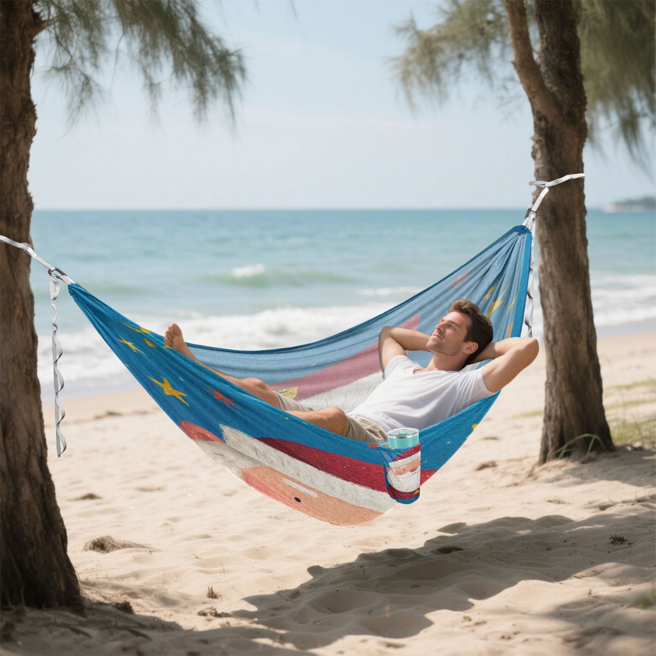 Hammock Camping Hammock Nylon Portable Hammock Travel Camping Hammock Beautiful Cartoon Santa Claus