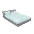 thumbnail image 3 of Modern Bedding Set with Sheet & Covers, Soft Colored Skewed Bold Stripes Lines Contemporary Style Simplistic Design, Printed Bedroom Decor 2 Shams, 4 Sizes, Pale Blue White, by Ambesonne, 3 of 3