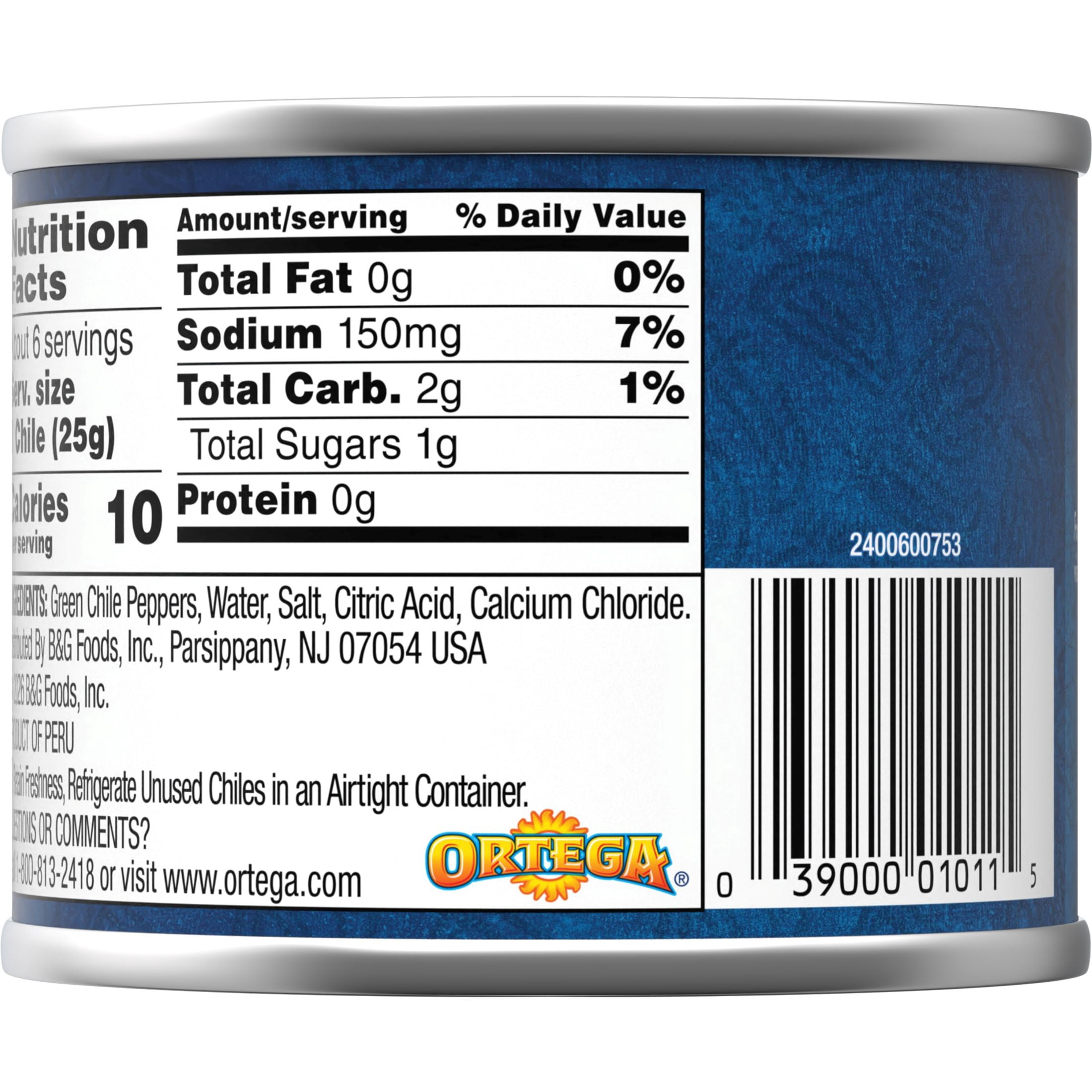 (4 pack) Ortega Mild Whole Green Chiles, Kosher, 7 oz (Canned)