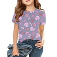 thumbnail image 2 of TIEVOSA T-Shirts d'Été pour Filles à Manches Courtes, T-Shirts Décontractés avec Jolis Imprimés d'Animaux Marins, Chandails à Col Rond pour Usage Quotidien, École, Jeux Extérieurs pour 10-11 Ans (Bleu Foncé), 2 of 4
