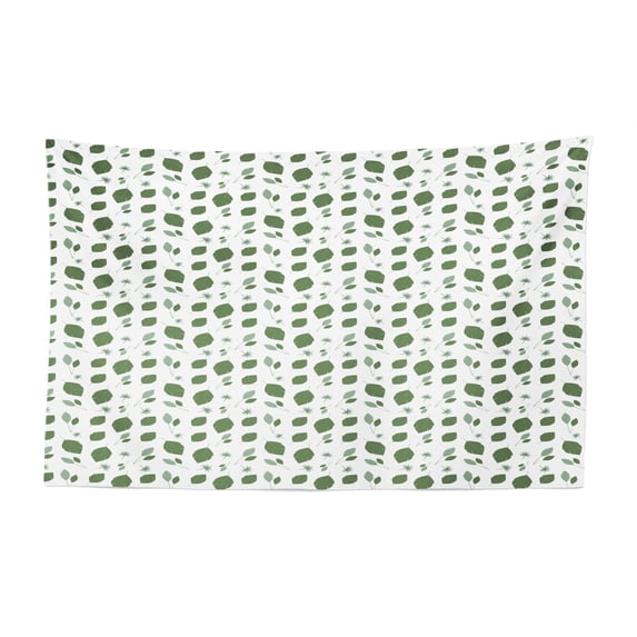 Autumn Tapestry, Repeating Fall Pattern of Abstract Leaves and Dots, Fabric Wall Hanging Decor for Bedroom Living Room Dorm, 2 Sizes, Burgundy Mint Green, by Ambesonne